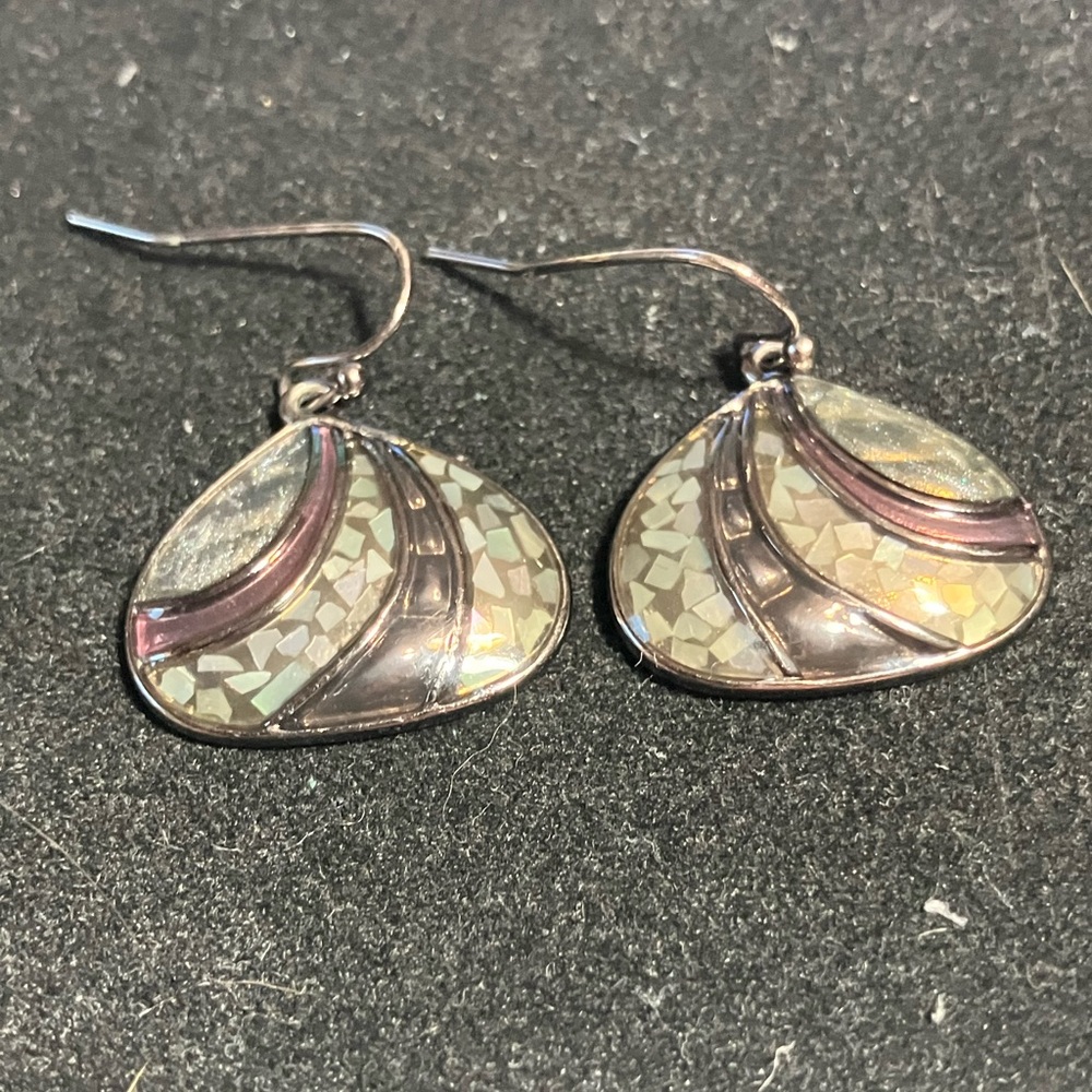 Purple and Hamite Lia Sophia Seaside Earrings with Mother of Pearl
